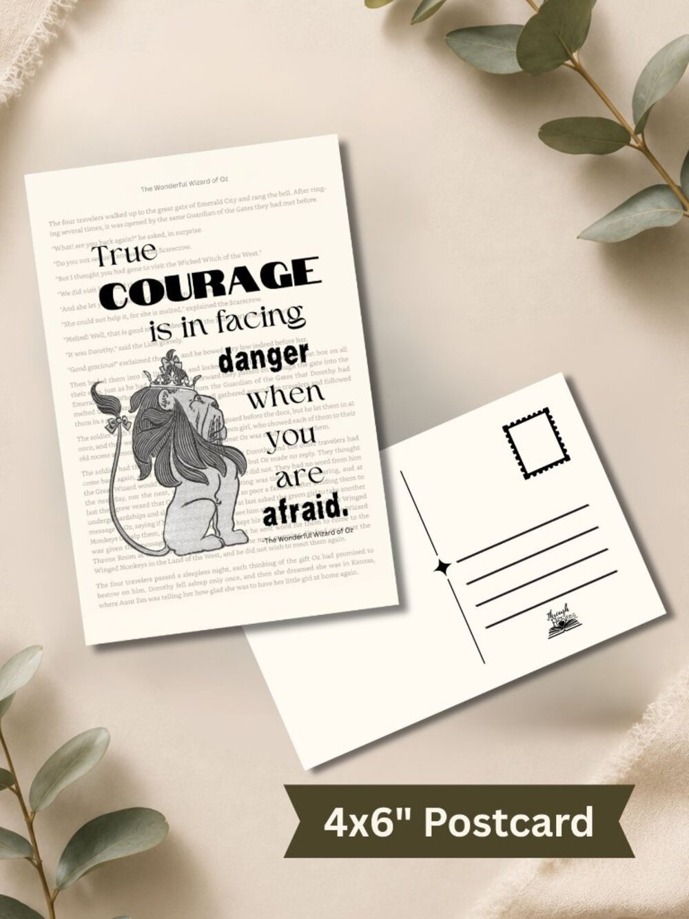 Wizard of Oz Book Page Postcard Mini Art Print
